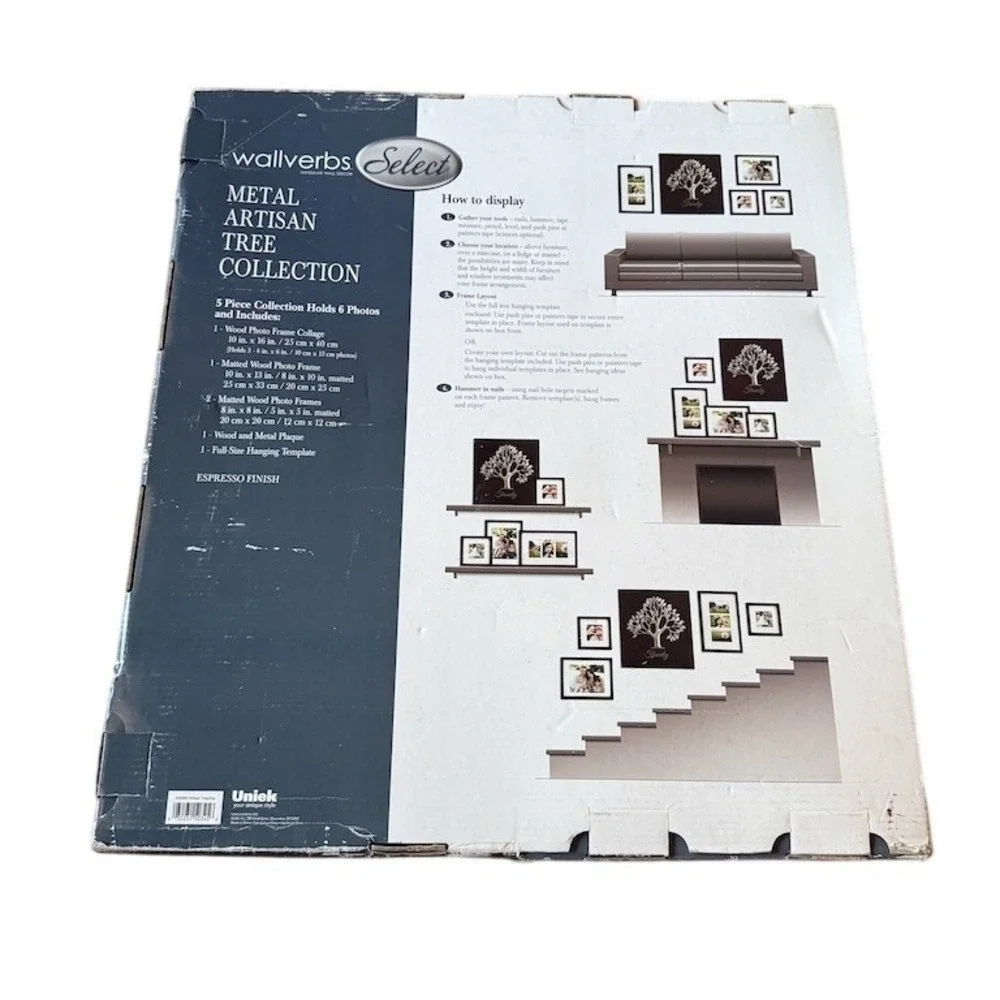 Wallverbs Select‎ 5-Piece Artisan Tree Wall Decor Photo Frame Set Holds 6 photos